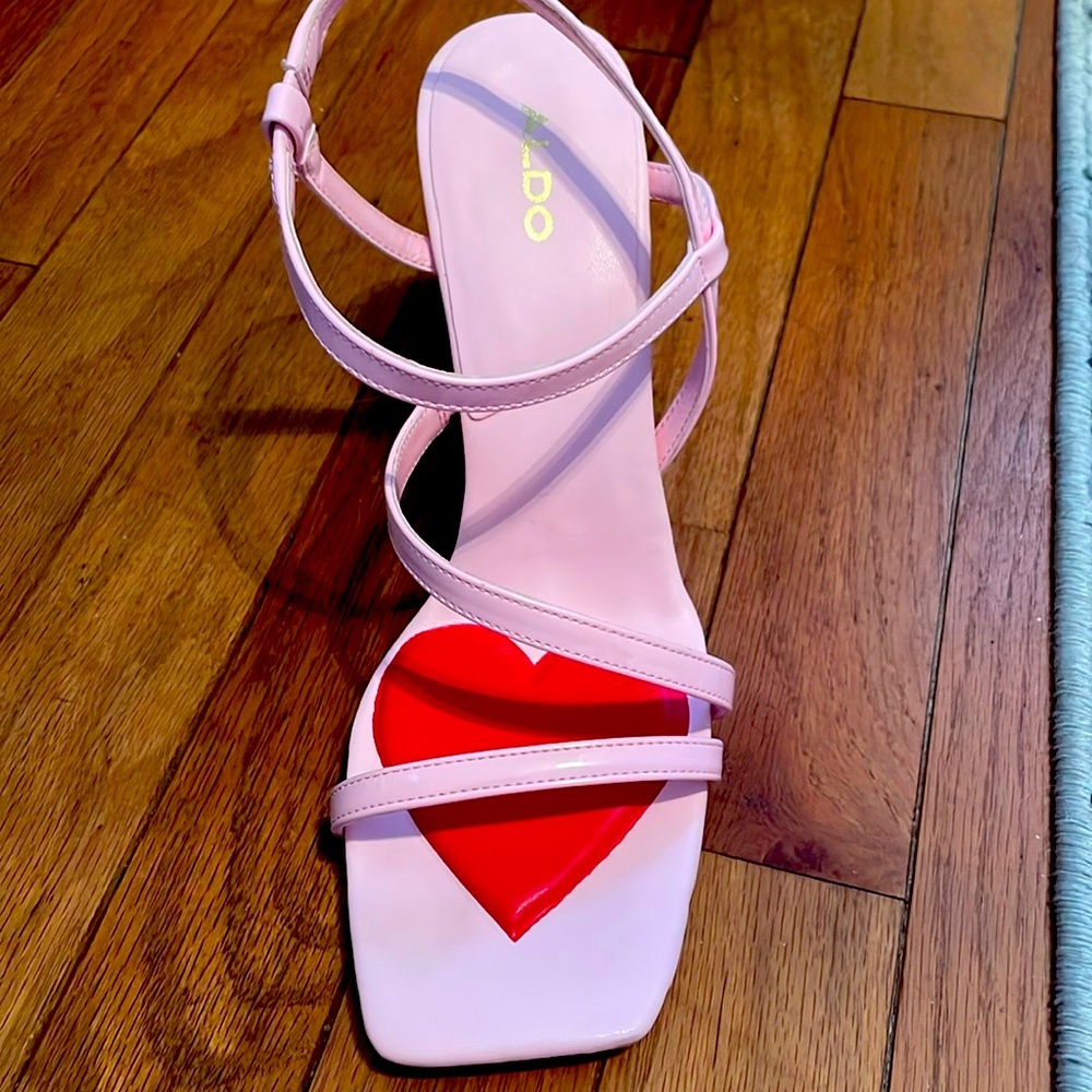 Aldo Brand light pink strap heels. Never been worn
